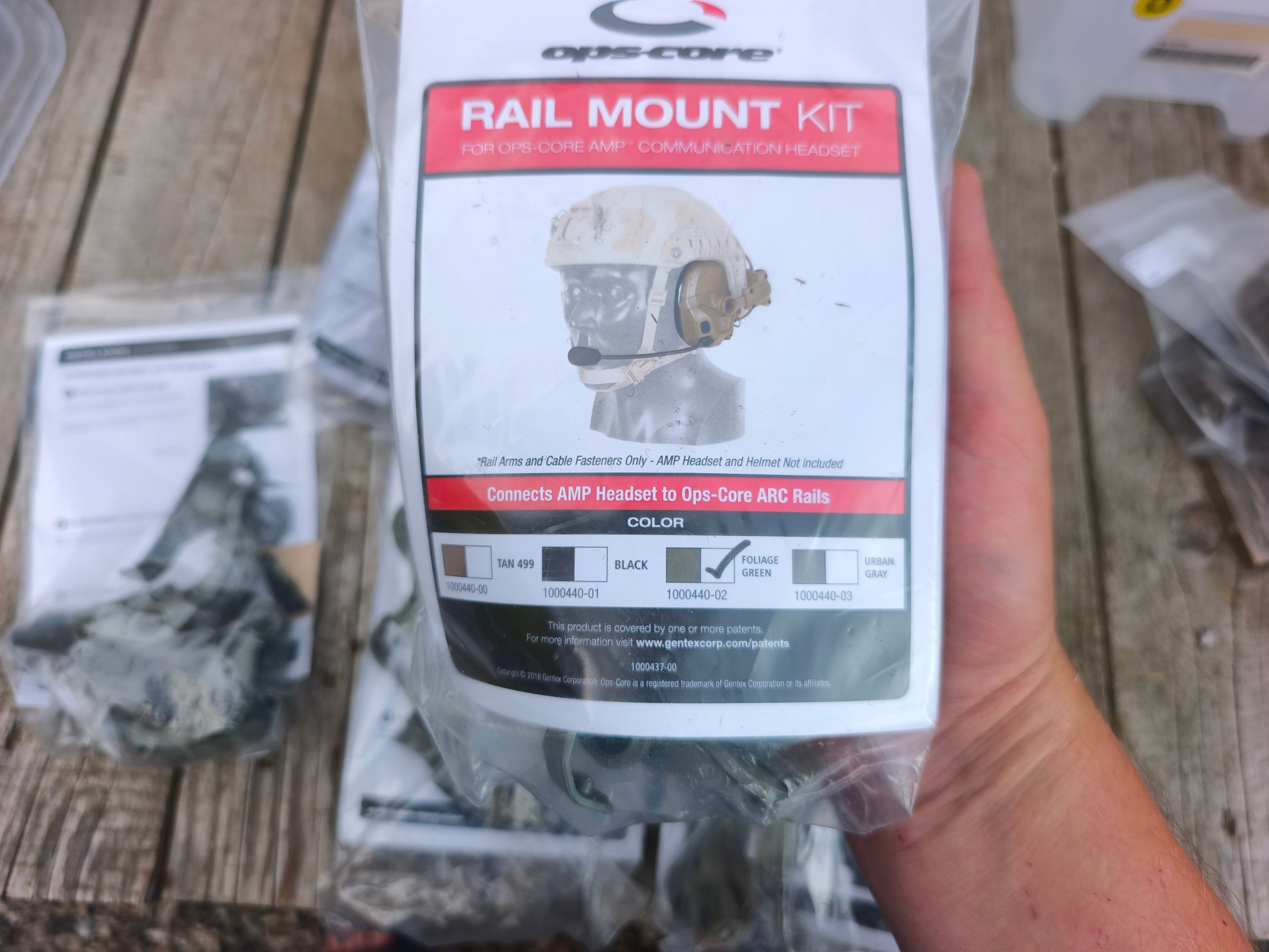 OpsCore Amp Rail Mount kit, foliage green