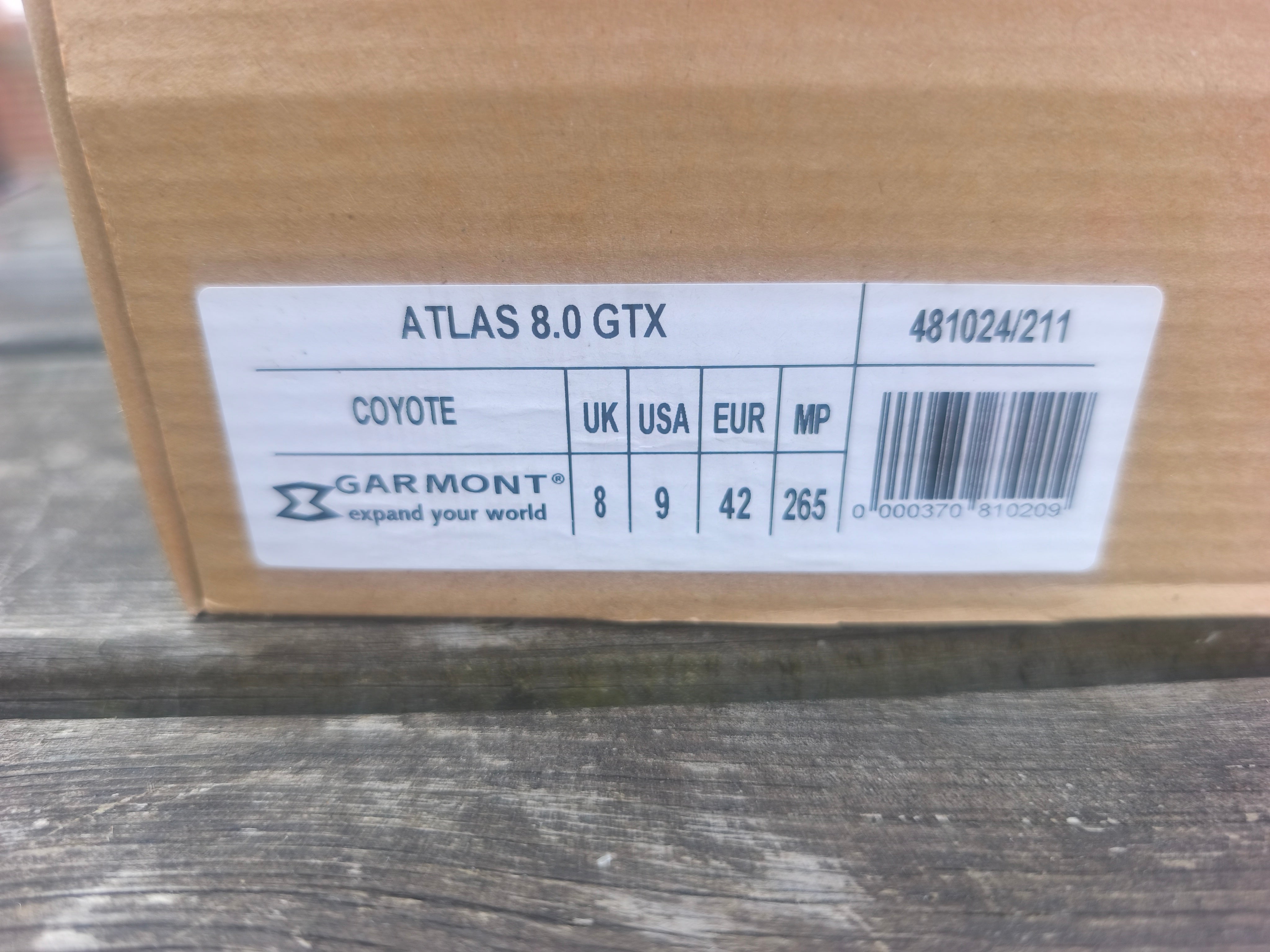 Garmont Atlas 8.0 Goretex Størrelse 42, coyote