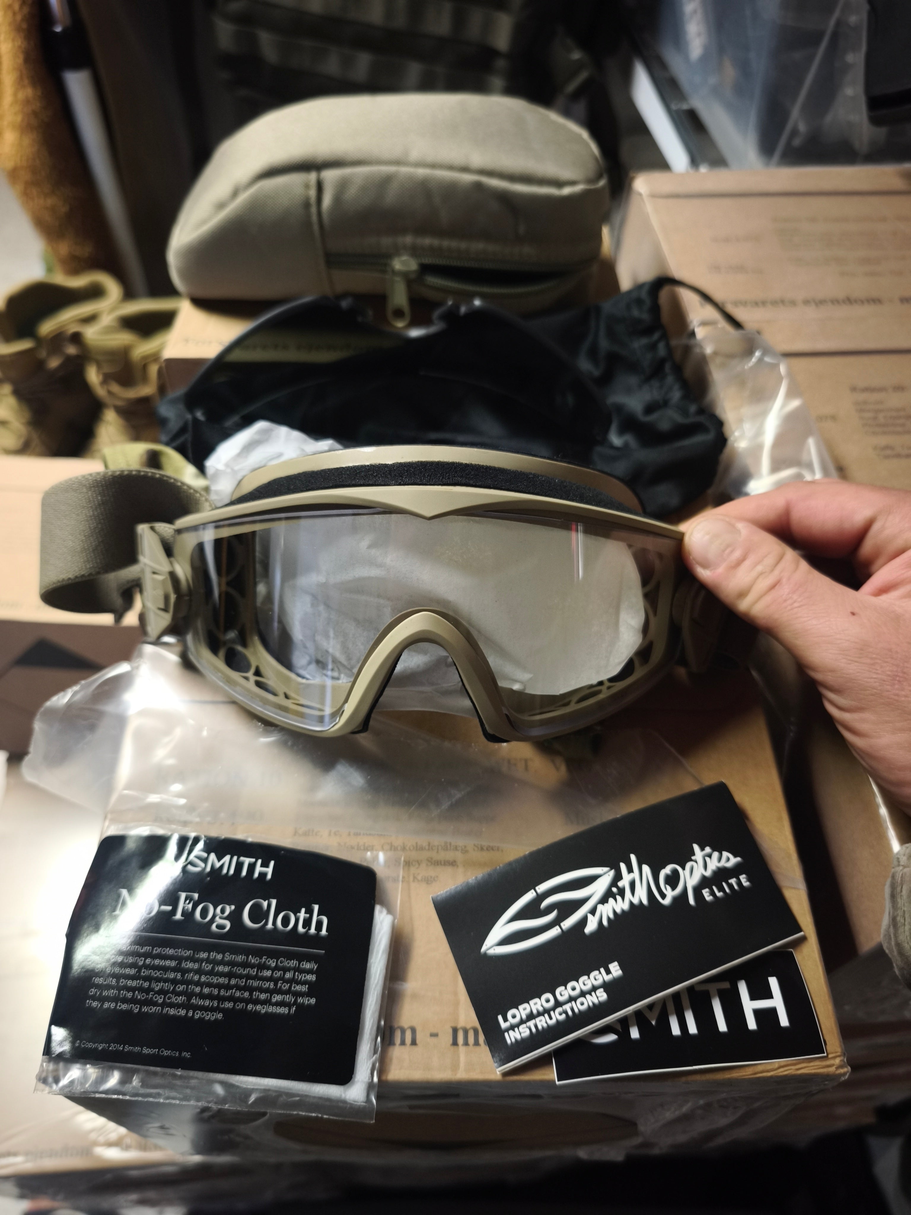 Smith Optics kørebrille, med klart og mørkt glas, sandfarvet, nye
