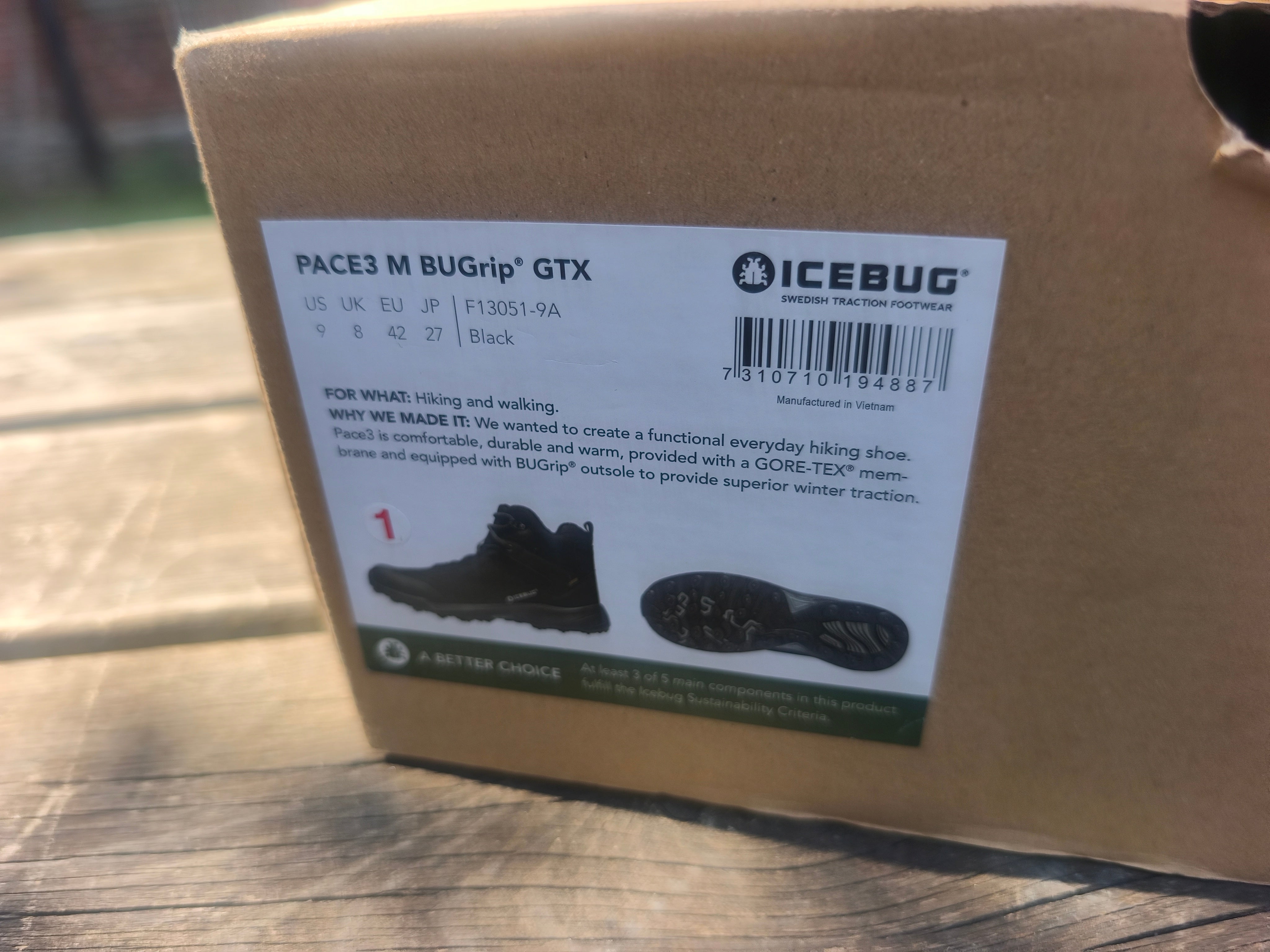 IceBug Pace3 Bugrip Goretex, størrelse 42, sort