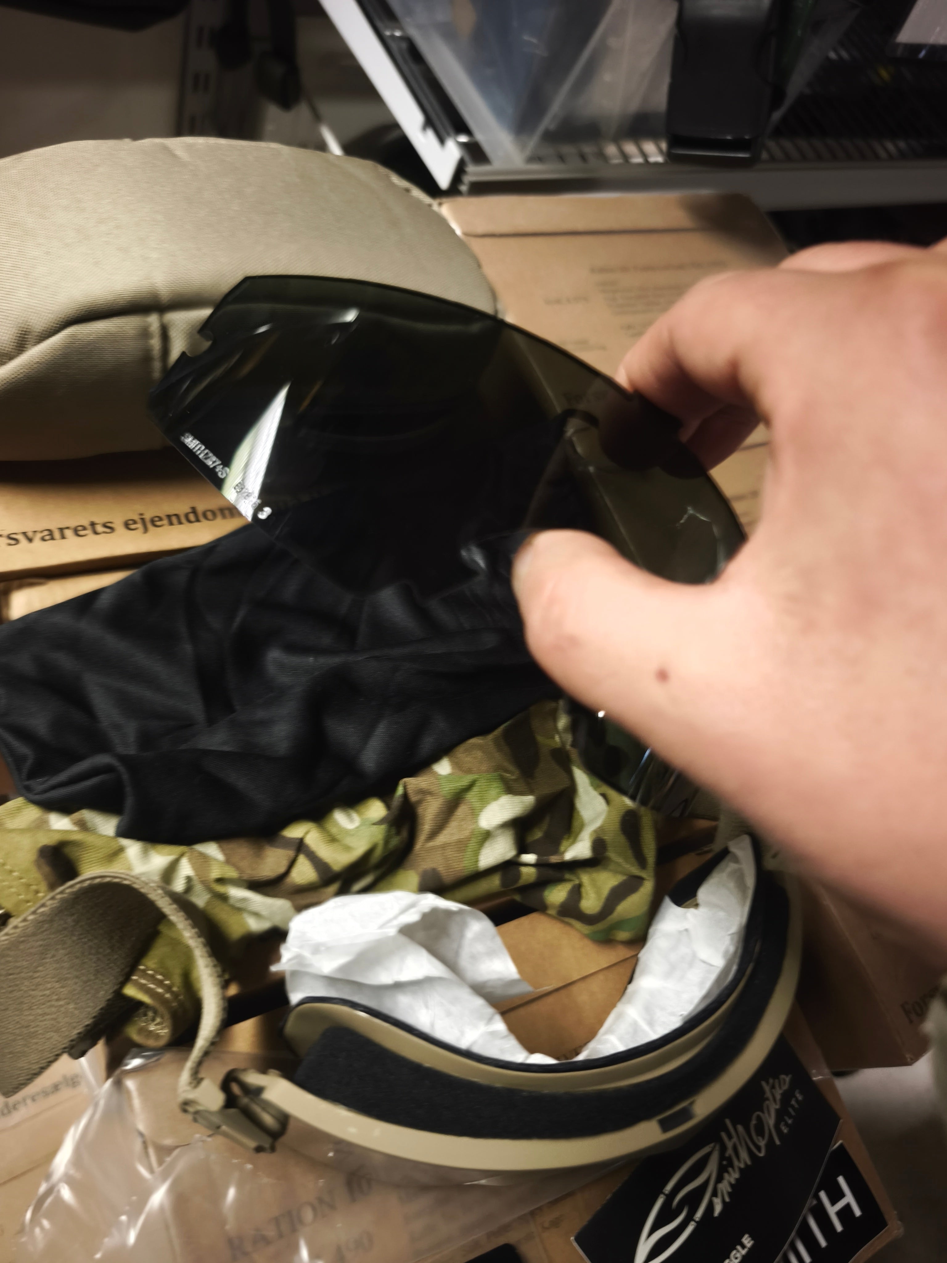 Smith Optics kørebrille, med klart og mørkt glas, sandfarvet, nye