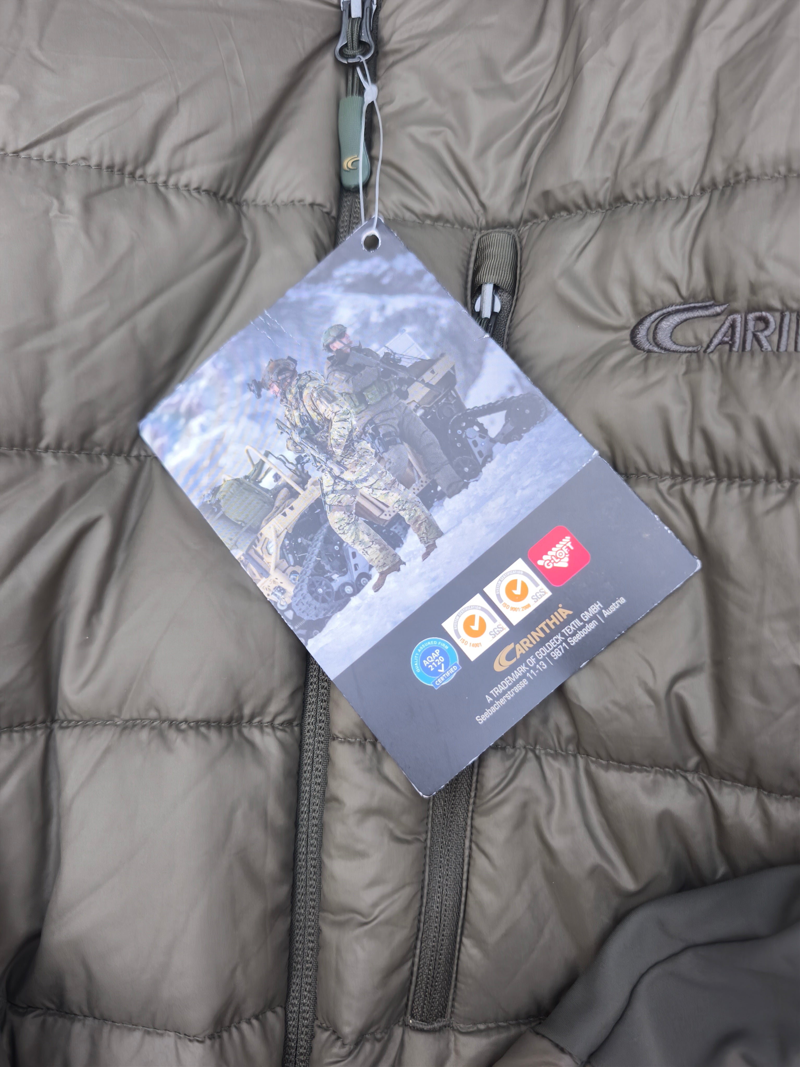 Carinthia jakke xl, oliven grøn