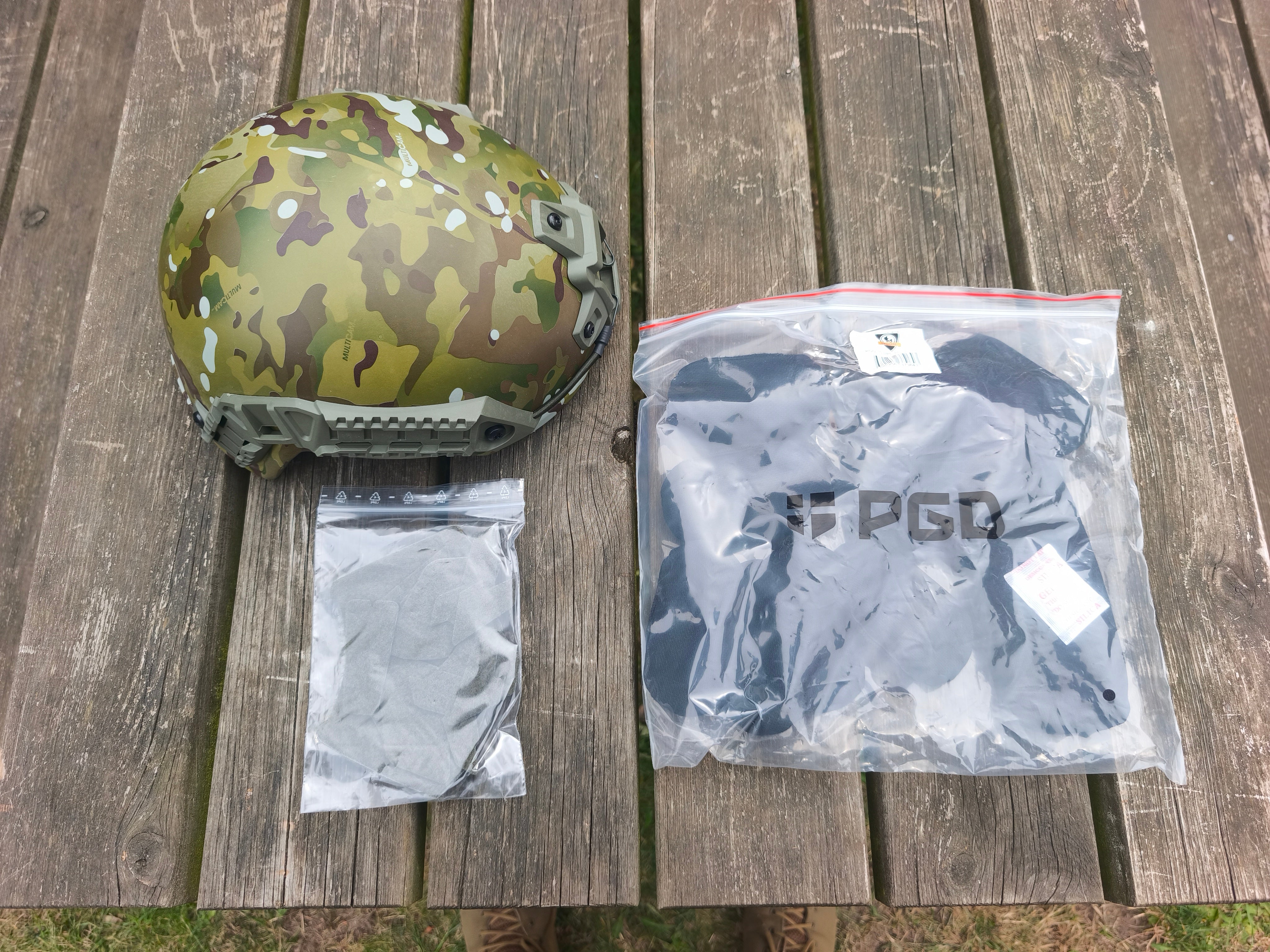 PGD Arch Ballistic hjelm, multicam, large, ubrugt, uden emballage, level 3a, 1 stk tilbage