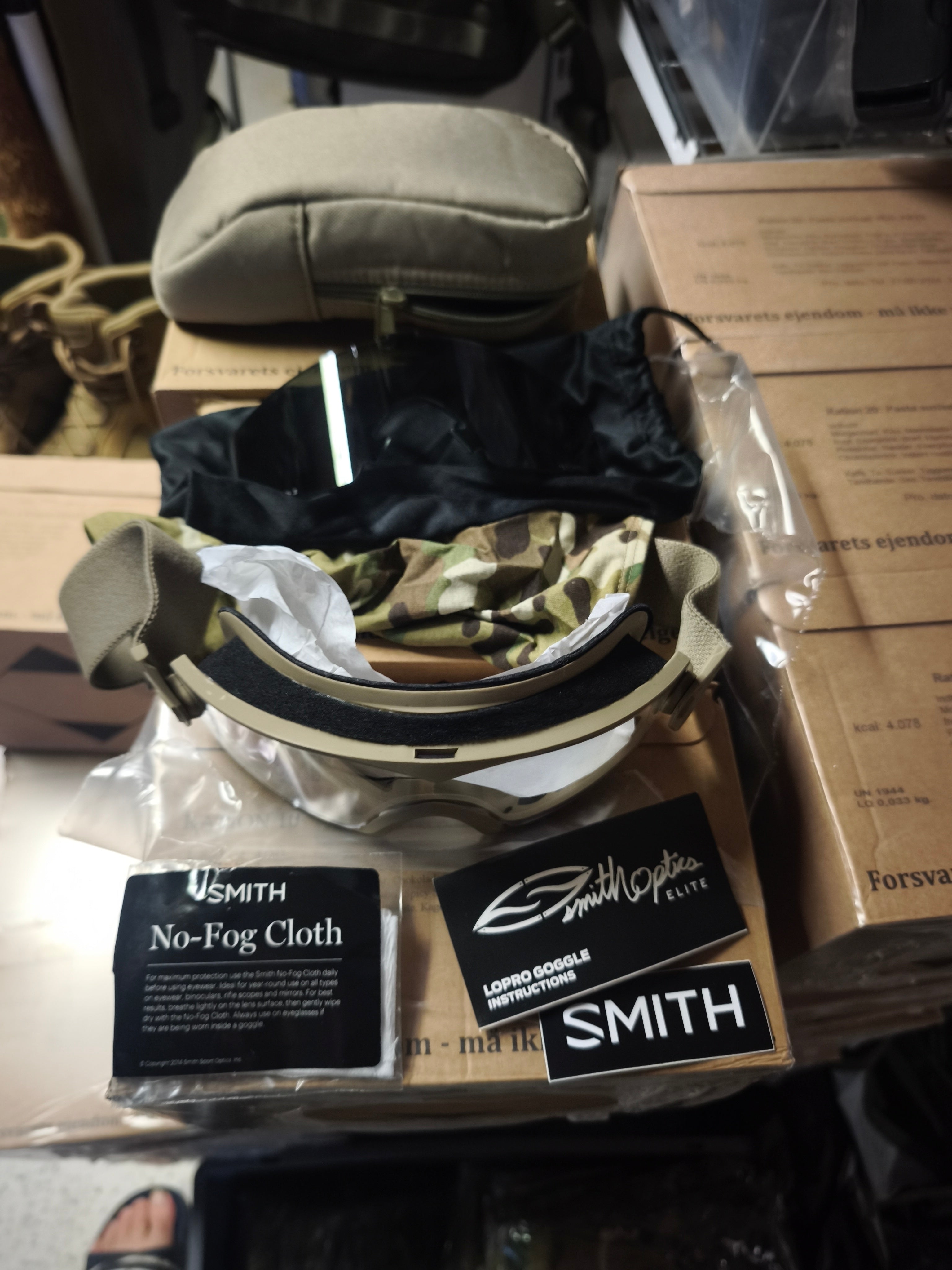 Smith Optics kørebrille, med klart og mørkt glas, sandfarvet, nye