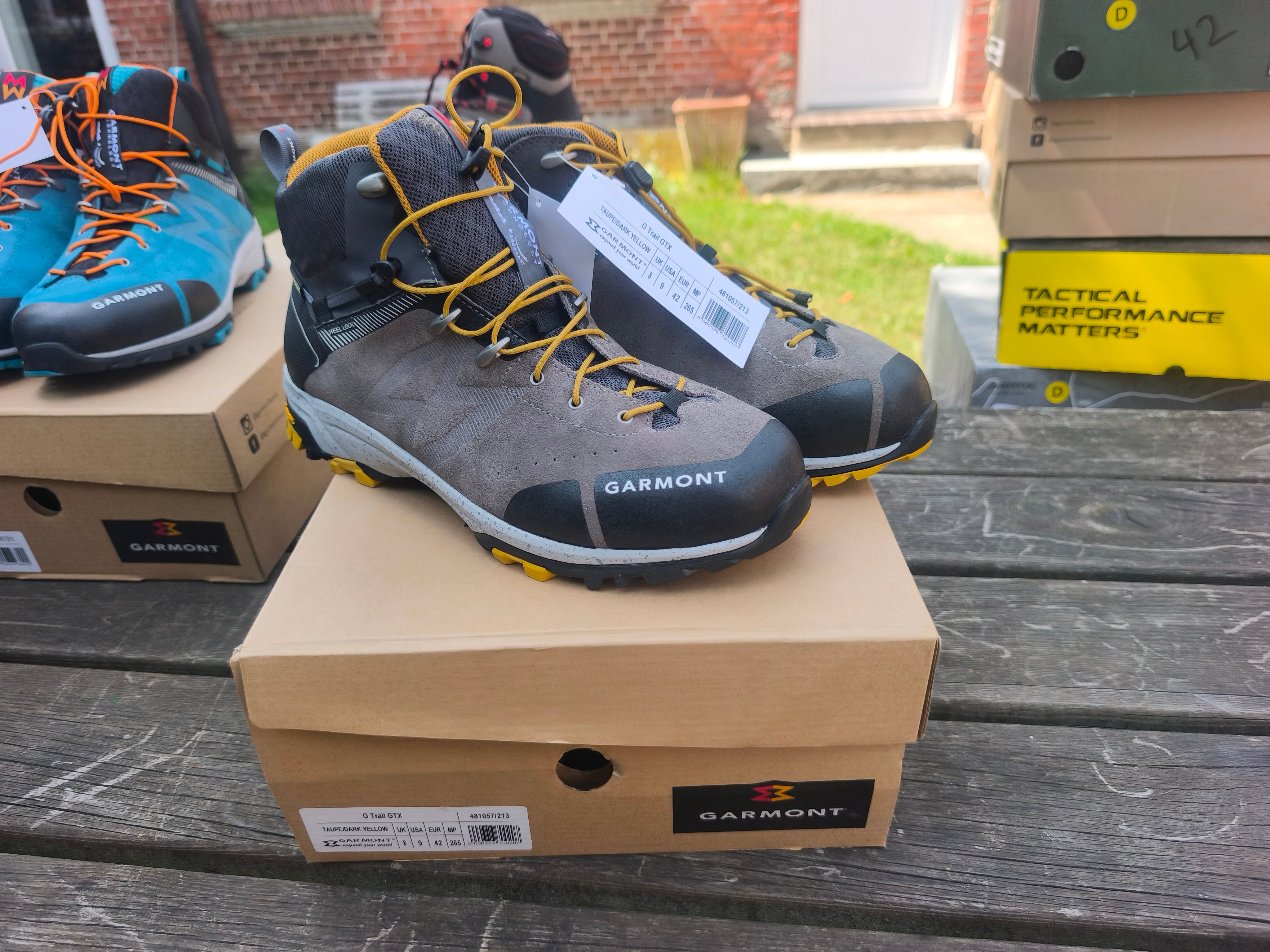 Garmont G-Trail Goretex, størrelse 42, farve Taupe/Dark Yellow.