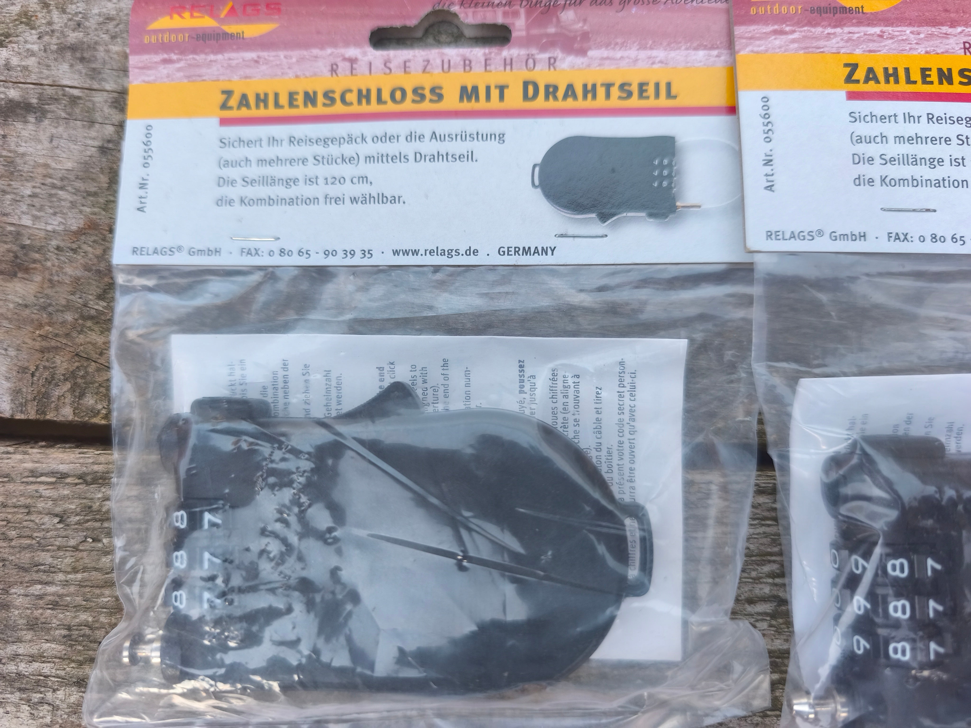 120 cm wirelås med kode, til rygsække og andet udstyr